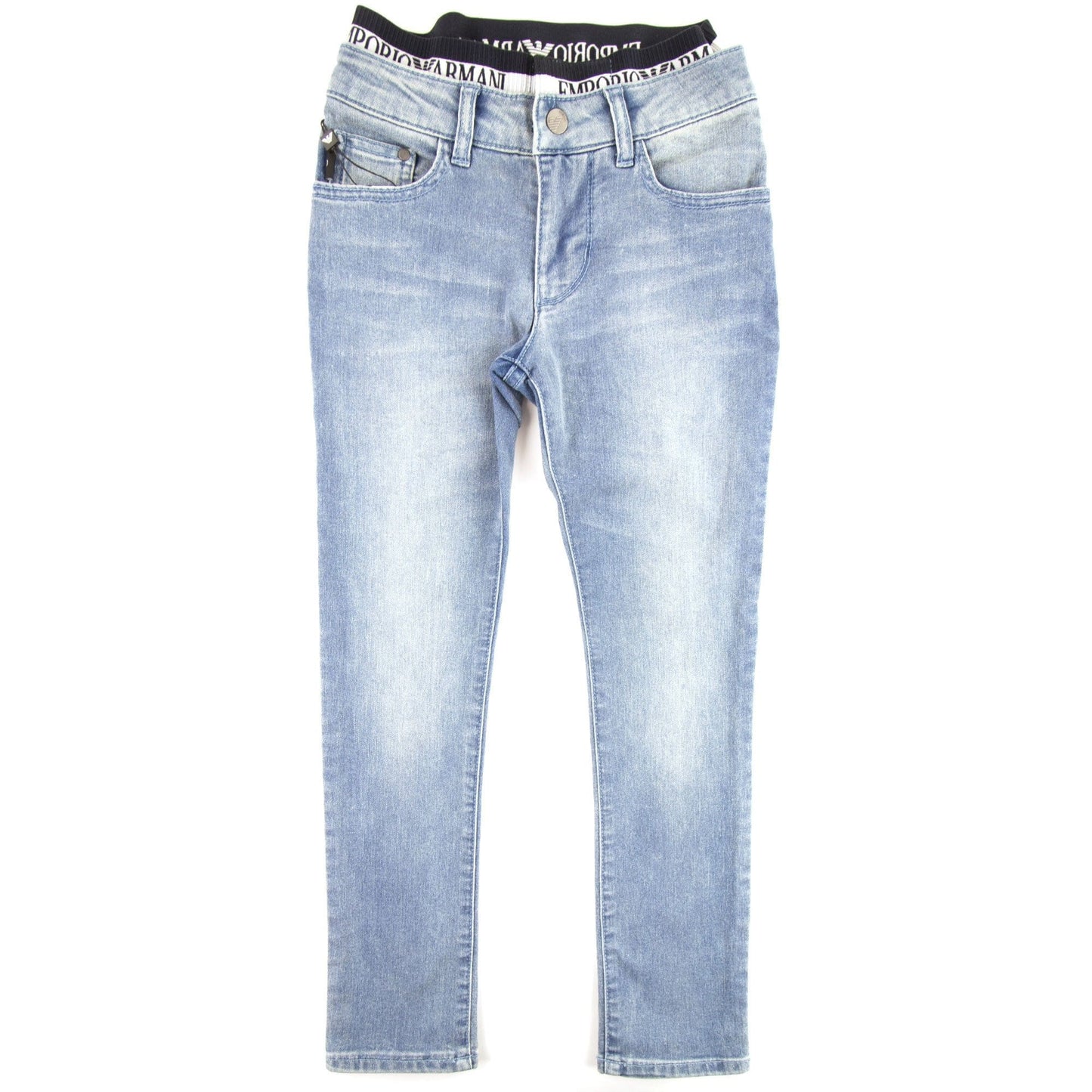 Emporio Armani Jnr J17 Logo Insert Jeans 0942 Mid Blue
