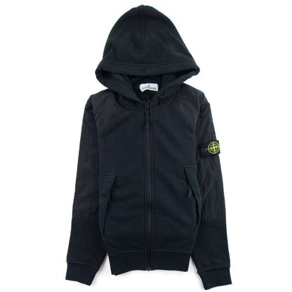 Stone Island Junior Nylon Shoulder Zip Sweatshirt Black V0029