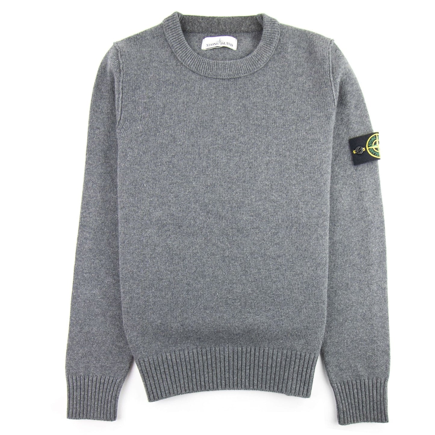 Stone Island Knitted Crew Neck Jumper Dark Grey