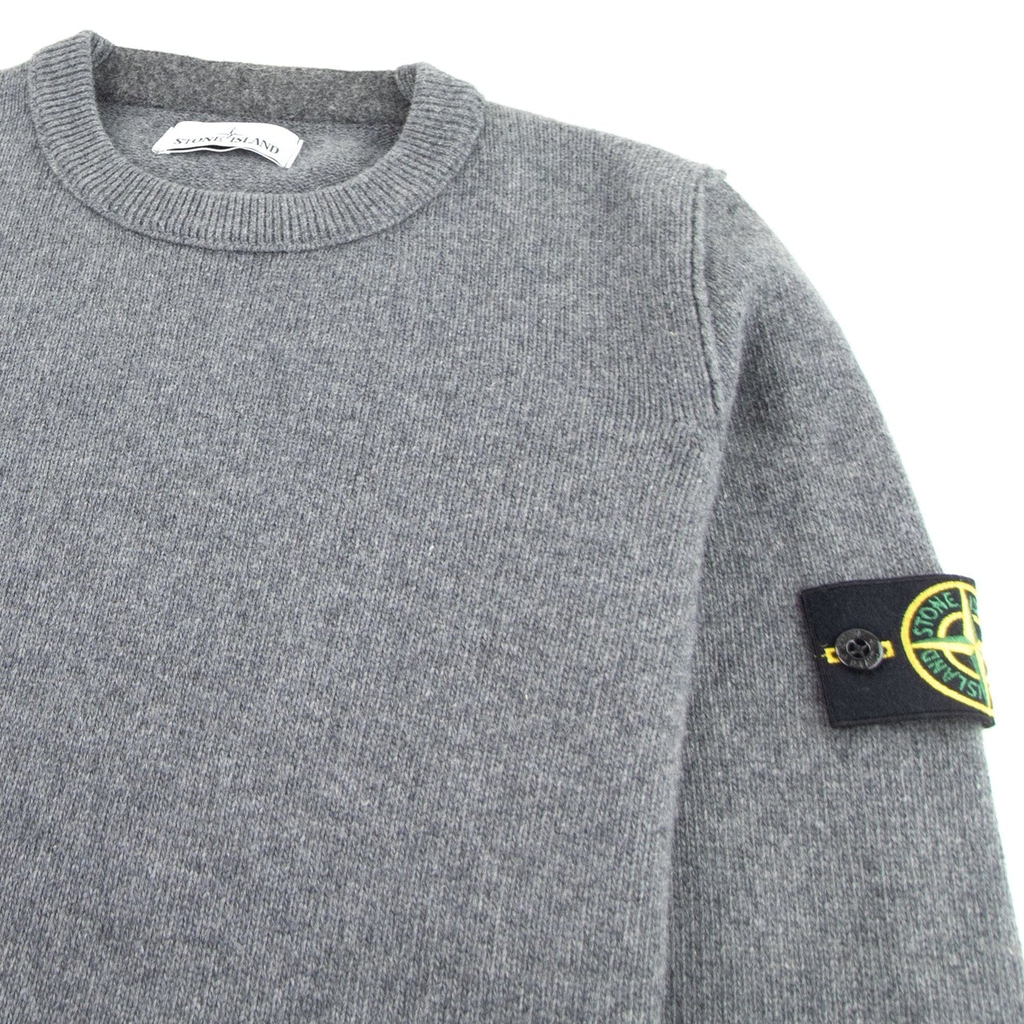 Stone Island Knitted Crew Neck Jumper Dark Grey
