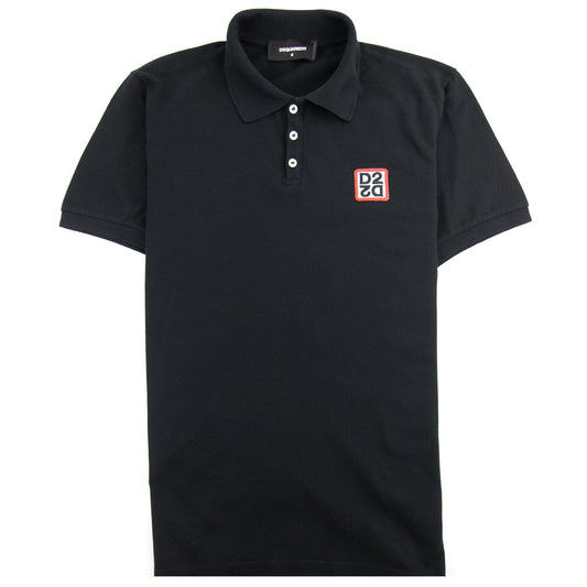 Dsquared2 Mirrored D2 Polo Shirt Black