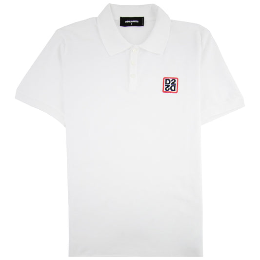 Dsquared2 Mirrored D2 Polo Shirt White