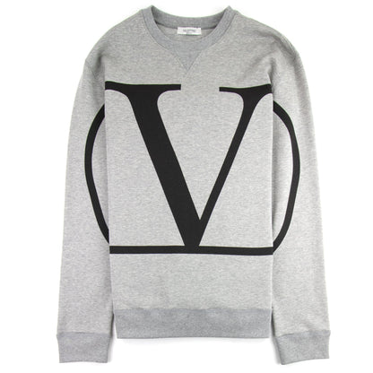 Valentino Go Logo Print Crew Sweatshirt Grey
