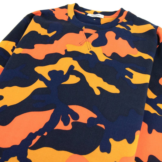 Valentino Camouflage Print Sweater Orange 12z