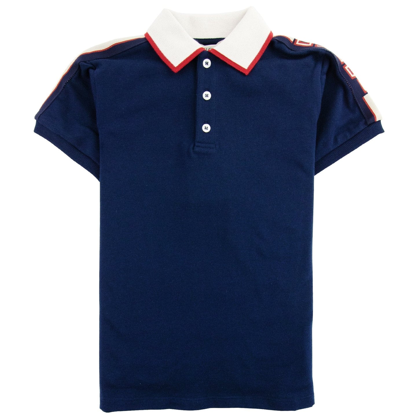 Gucci Junior Arm Logo Polo Shirt Blue