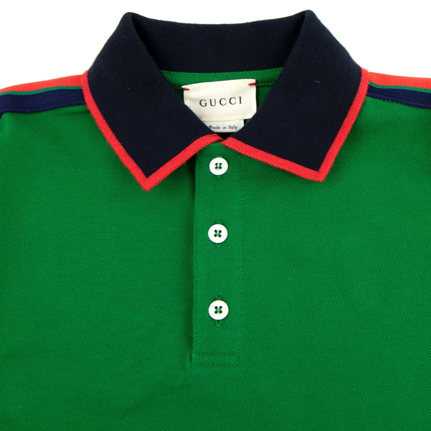 Gucci Junior Arm Logo Polo Shirt Green