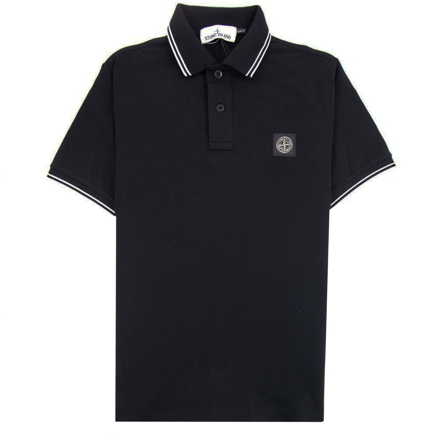 Stone Island 22S18 Slim Fit Polo Shirt Black V0029