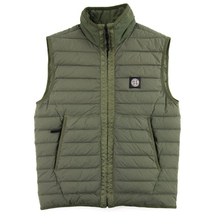 Stone Island G0125 Loom Woven Lightweight Down Gilet Khaki V0058