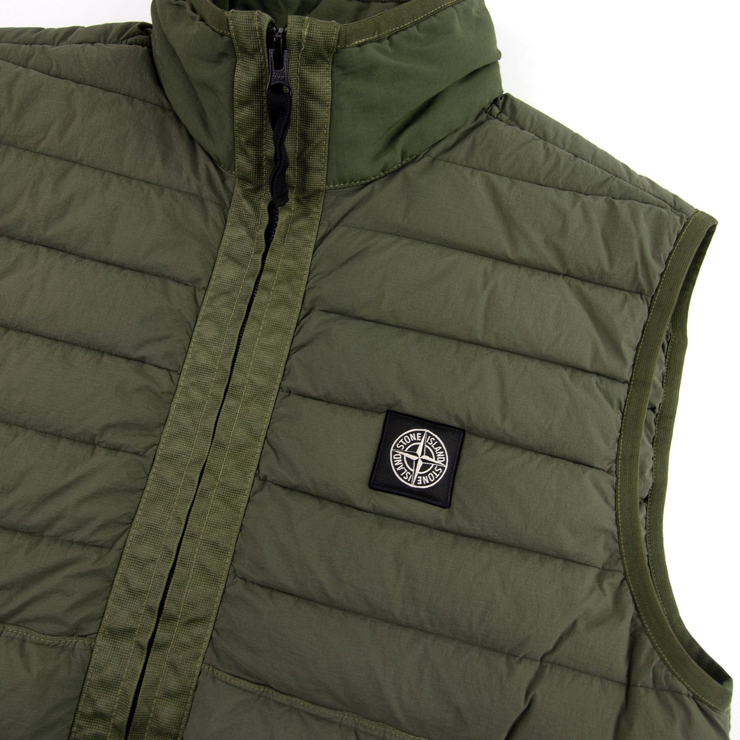Stone Island G0125 Loom Woven Lightweight Down Gilet Khaki V0058
