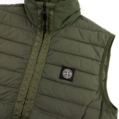 Stone Island G0125 Loom Woven Lightweight Down Gilet Khaki V0058