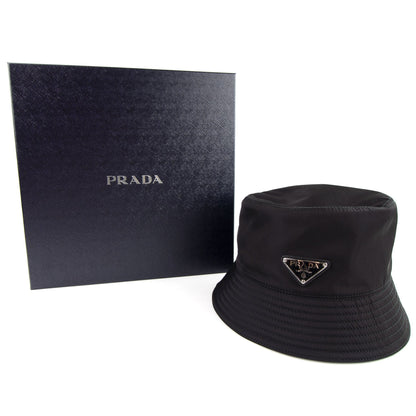 Prada Nylon Logo Bucket Hat Nero