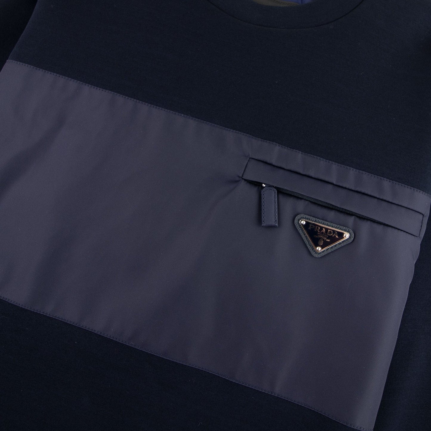 Prada Technical Logo Sweatshirt Navy