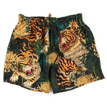 Dsquared2 Jungle Tiger Swim Shorts Dark Green