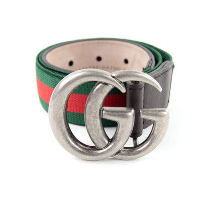 Gucci Junior GG Web Logo Belt Green/red