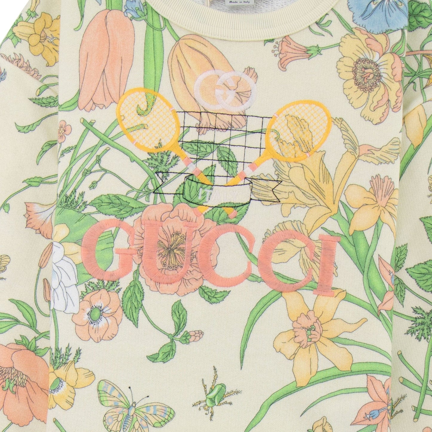 Gucci Junior Gucci Tennis Flower Sweatshirt Cream