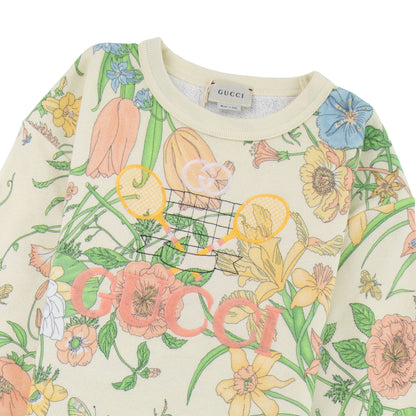 Gucci Junior Gucci Tennis Flower Sweatshirt Cream