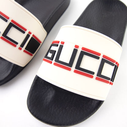 Gucci Junior Stripe Logo Rubber Slide Cream