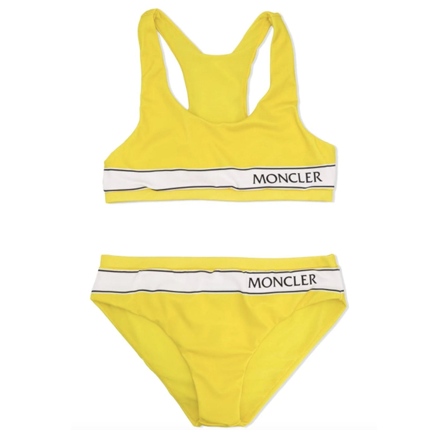 Moncler Junior Logo Band Bikini Swimsuit Yellow