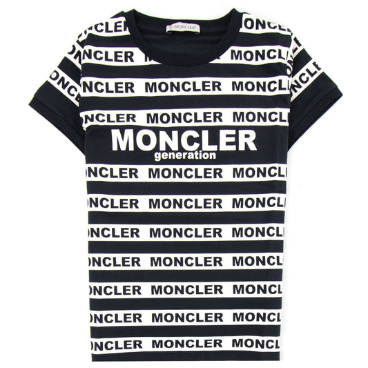 Moncler Junior Genertation Stripe T-shirt Black