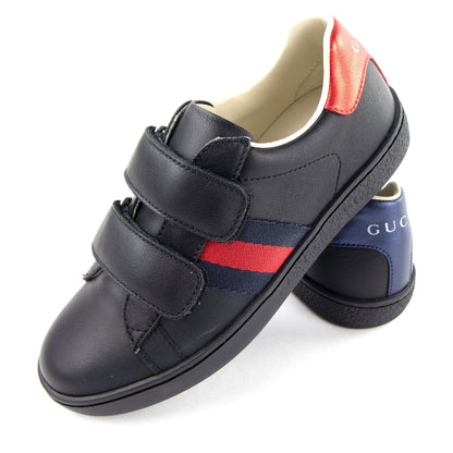 Gucci Junior Ace Leather Sneaker Black