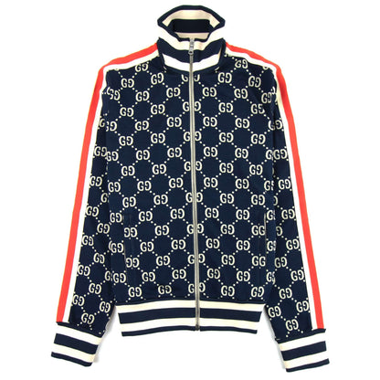 Gucci Jacquard Gg Zip Up Jacket Blue