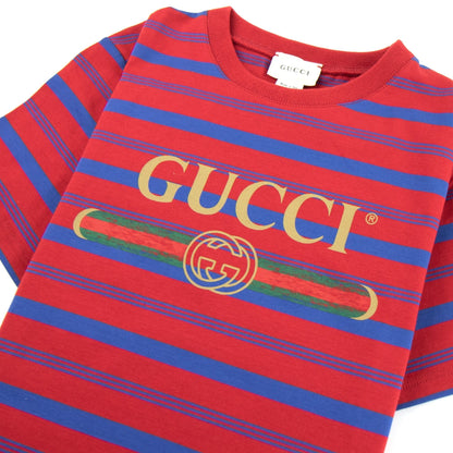 Gucci Junior Striped Logo T-shirt Red