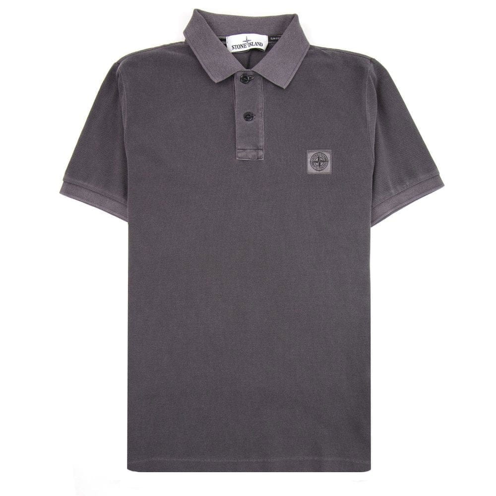 Stone Island 22S67 Slim Fit Patch Polo Charcoal V0063