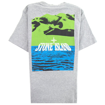 Stone Island Junior 21054 Digital Landscape T-shirt Grey V0M64