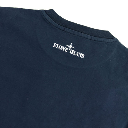 Stone Island Junior 21056 Camo Print T-shirt Navy Blue V0020