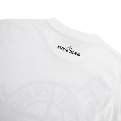 Stone Island Junior 21056 Camo Print T-shirt White V0001