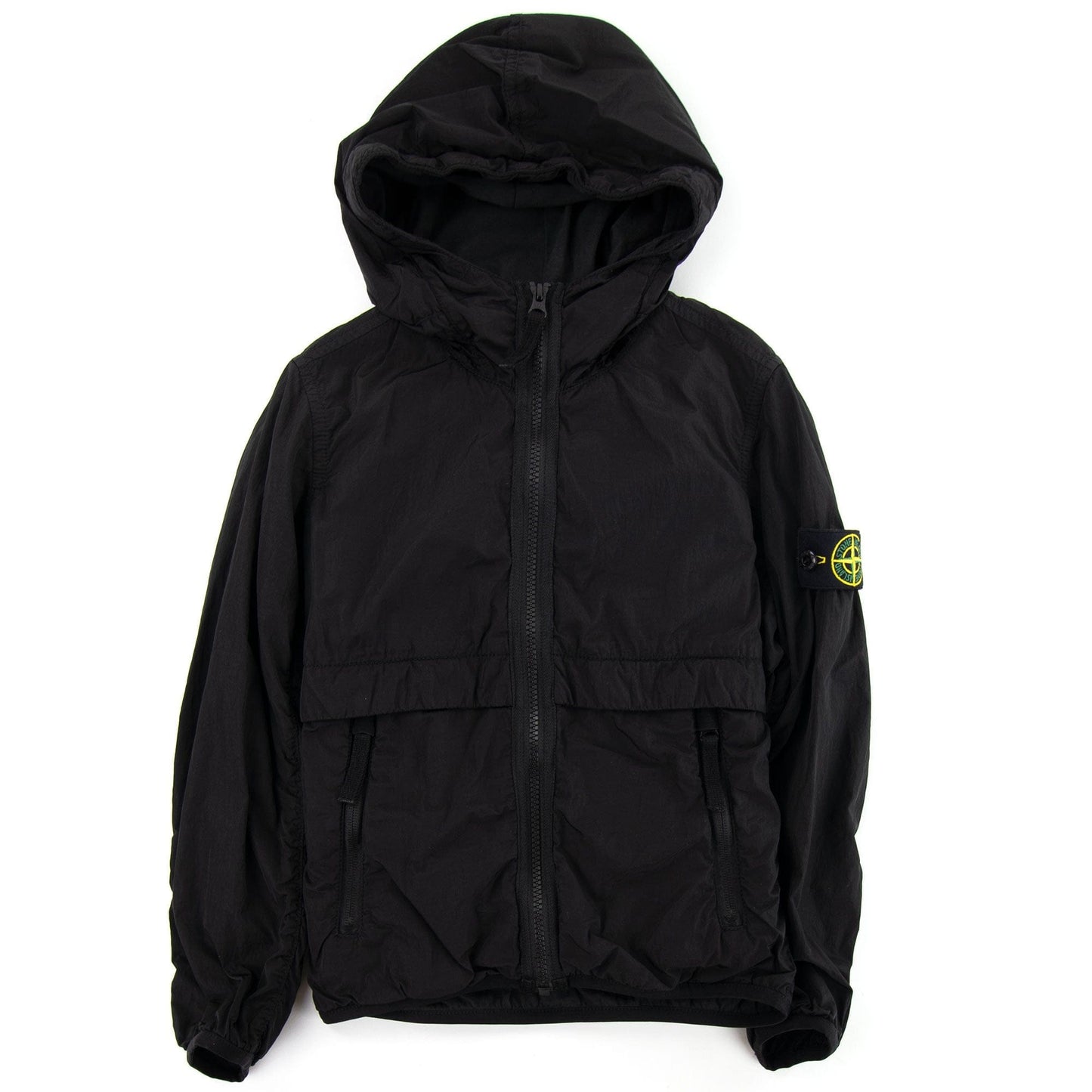Stone Island Junior 40132 Nylon Metal Zip Hooded Jacket Black V0029
