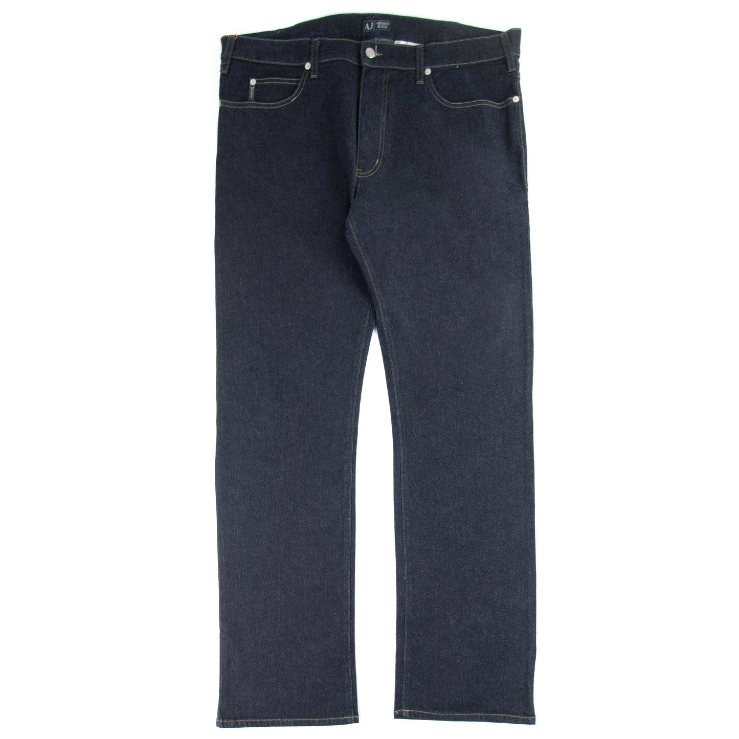 Armani Jeans J31 Yellow Stitch Regular Fit Jeans Denim Nero