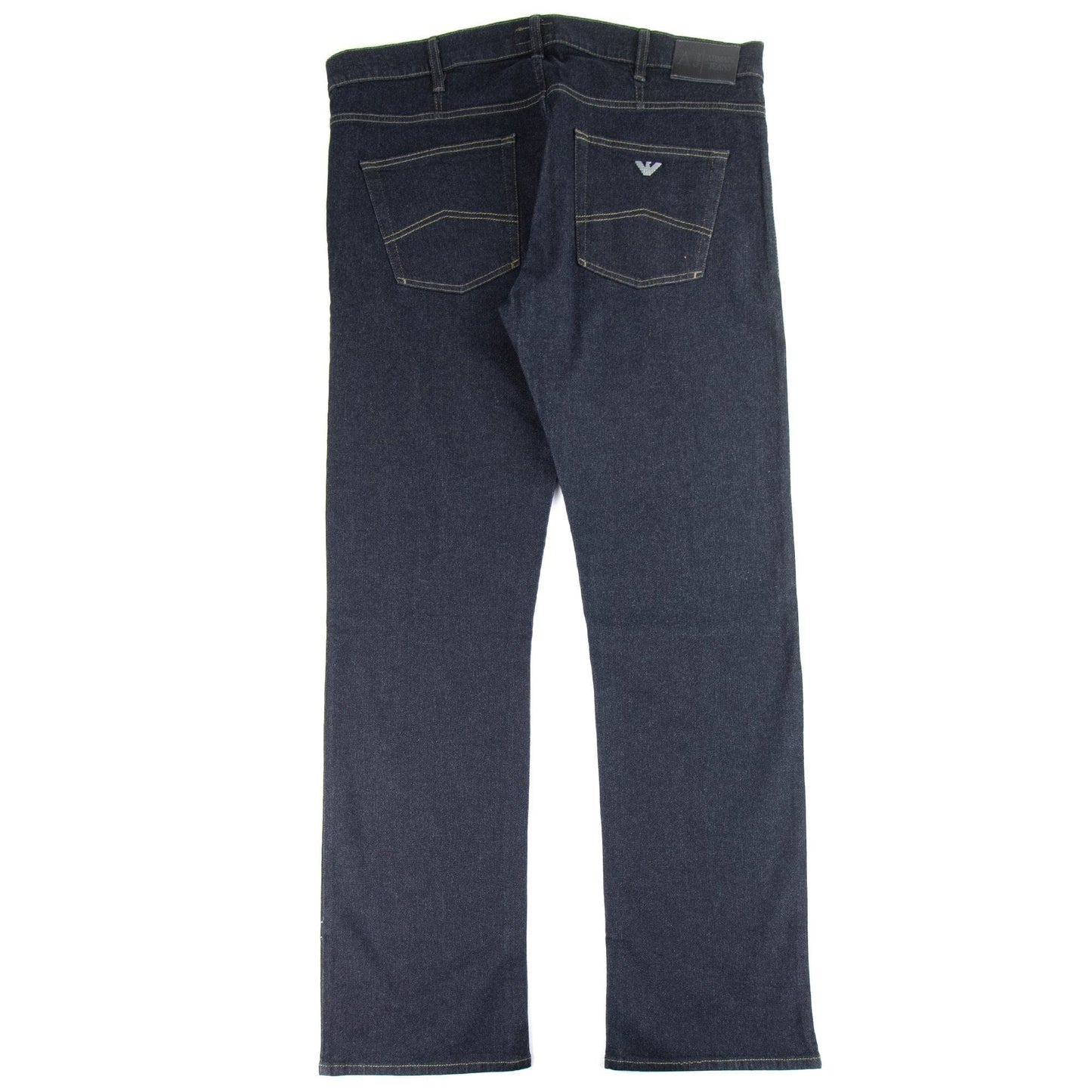 Armani Jeans J31 Yellow Stitch Regular Fit Jeans Denim Nero