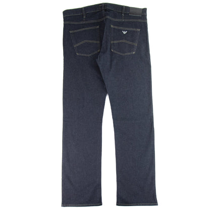 Armani Jeans J31 Yellow Stitch Regular Fit Jeans Denim Nero