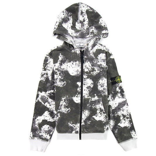 Stone Island Junior 62046 Camouflage Zip Up Hoodie Pearl V0061