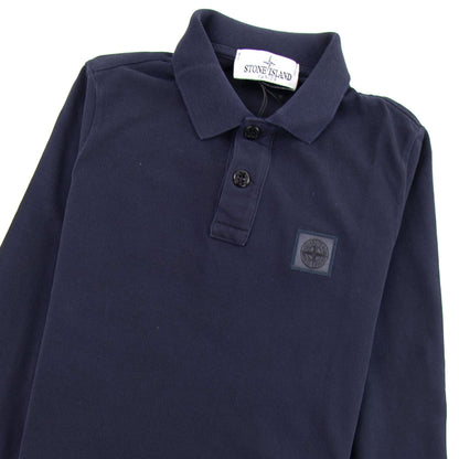 Stone Island Junior 20849 Long Sleeve Garment Dyed Polo Navy V0020