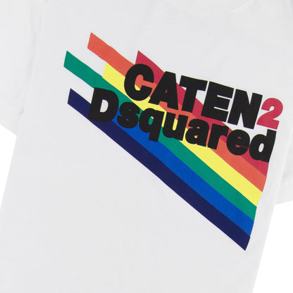 Dsquared2 Rainbow Canten T-shirt White