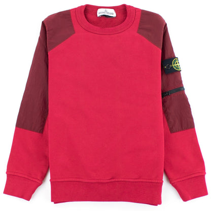 Stone Island Junior Nylon Metal Shoulder Sweater Red