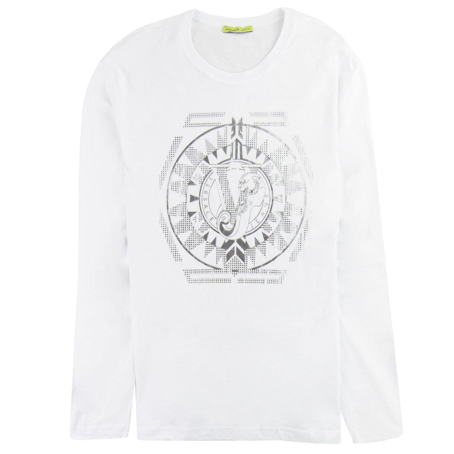 Versace Jeans Foil Print Long Sleeve T-shirt White