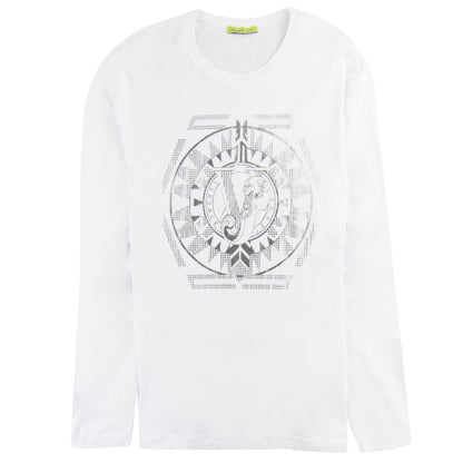 Versace Jeans Foil Print Long Sleeve T-shirt White