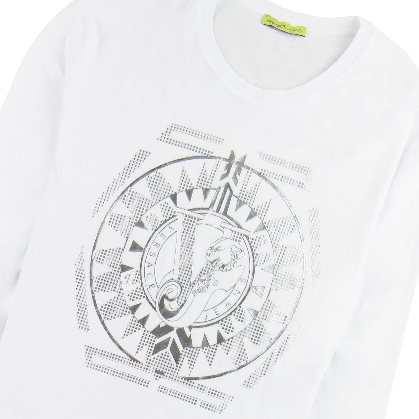 Versace Jeans Foil Print Long Sleeve T-shirt White