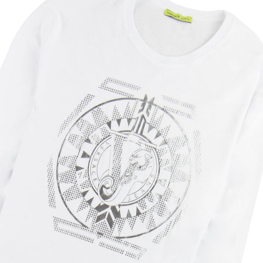 Versace Jeans Foil Print Long Sleeve T-shirt White
