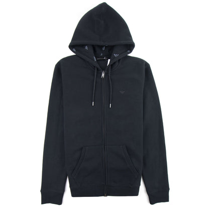 Emporio Armani Small Logo Zip Up Hoodie Nero 0999