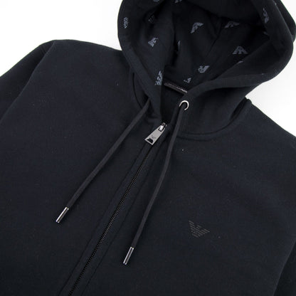Emporio Armani Small Logo Zip Up Hoodie Nero 0999
