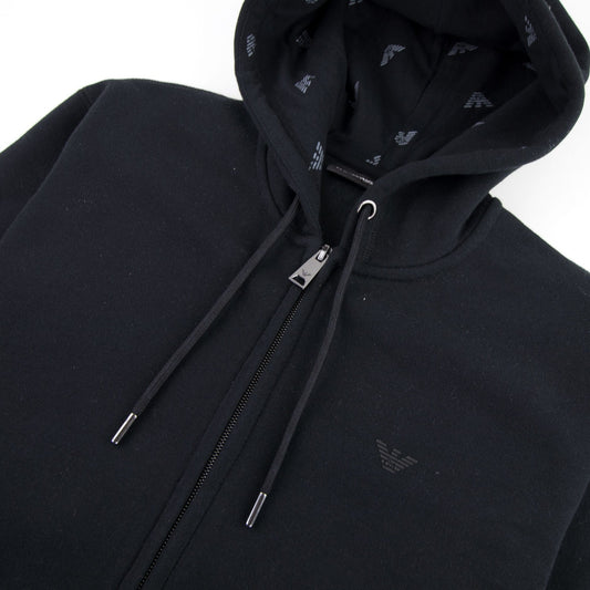 Emporio Armani Small Logo Zip Up Hoodie Nero 0999