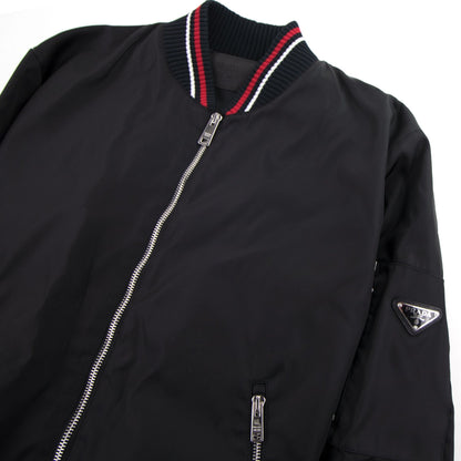 Prada Gabardine Nylon Bomber Jacket Nero