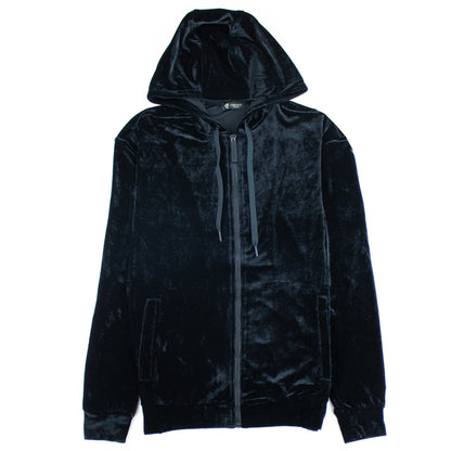 Versace Velour Medusa Hoodie Black