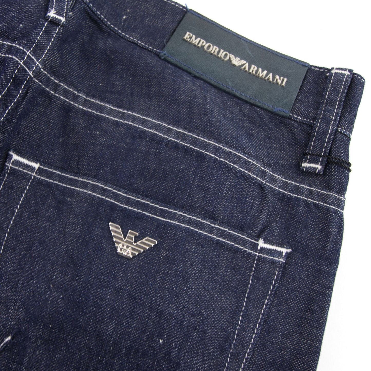 Armani Jeans J65 Contrast Stitching Denim Blue 942