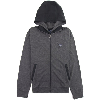 Armani Jeans Zip Up Logo Hoody Grey