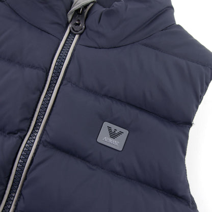 Armani Junior Padded Down Gilet Blue